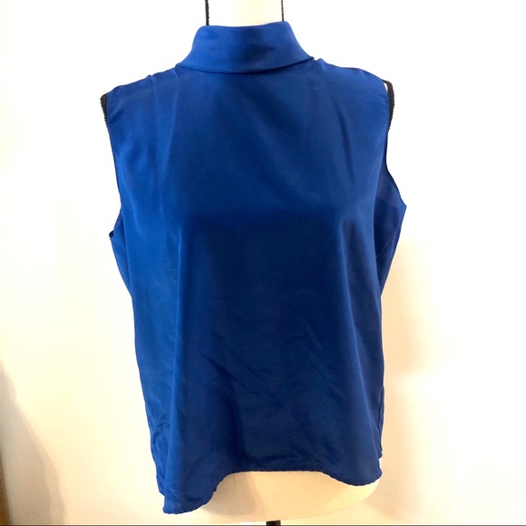 Vintage Blue Turtleneck Tank Top size large - Picture 1 of 6